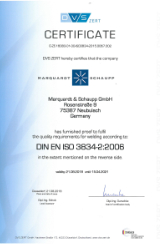 DVS Certificate ISO 3834-2:2006